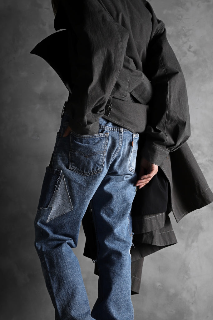 CHANGES VINTAGE REMAKE PATCHWORK DENIM TAPERED PANTS / VINTAGE DENIM