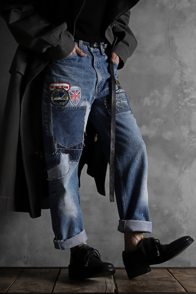 CHANGES VINTAGE REMAKE PATCHWORK DENIM TAPERED PANTS / VINTAGE DENIM