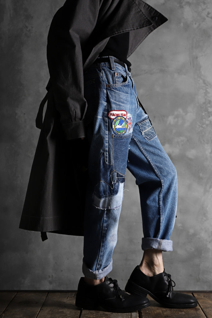 CHANGES VINTAGE REMAKE PATCHWORK DENIM TAPERED PANTS / VINTAGE DENIM