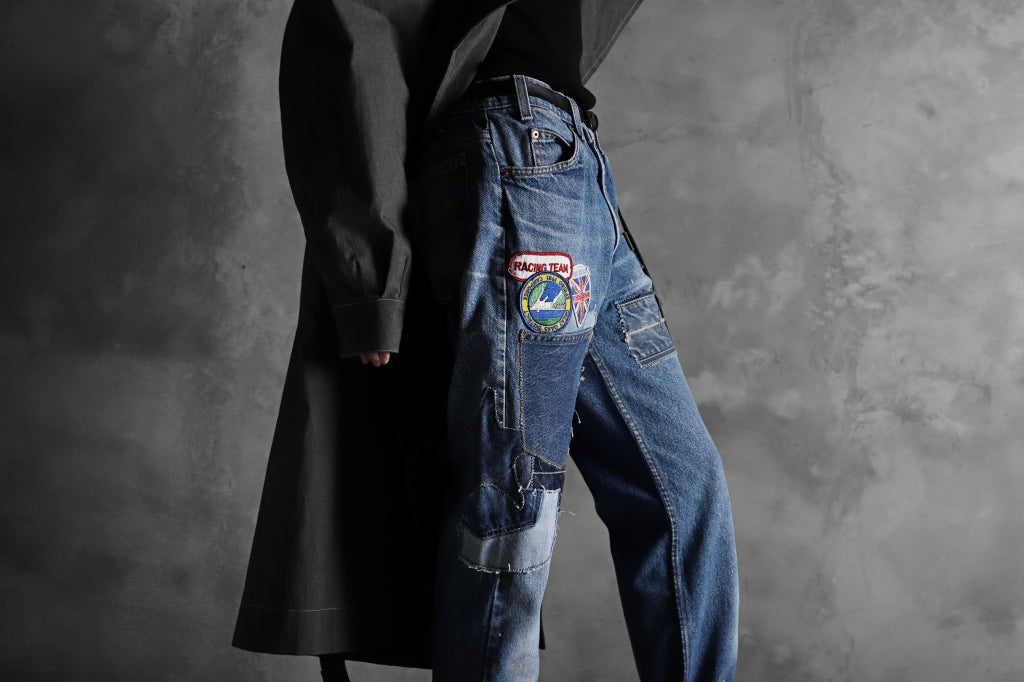 CHANGES VINTAGE REMAKE PATCHWORK DENIM TAPERED PANTS / VINTAGE DENIM