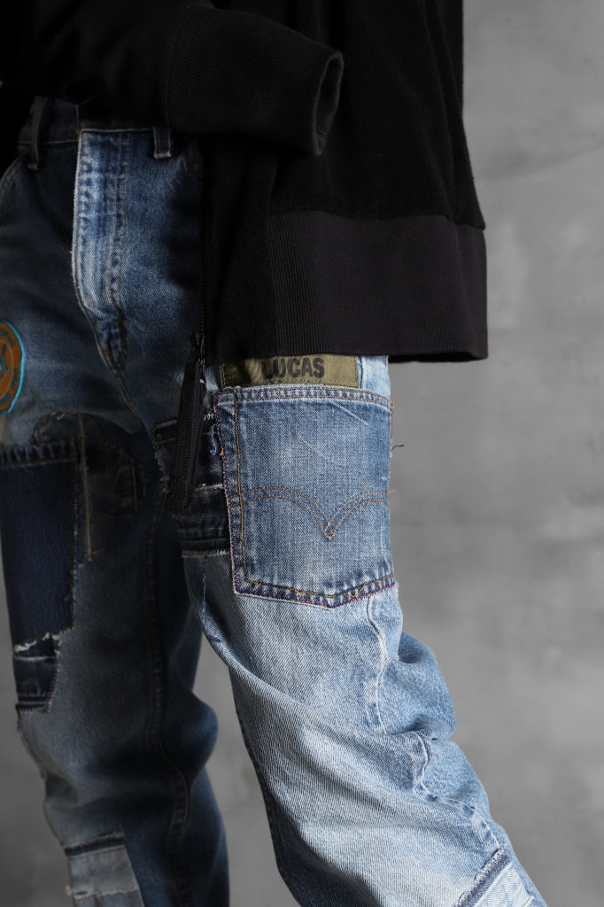 CHANGES VINTAGE REMAKE PATCHWORK DENIM TAPERED PANTS / VINTAGE DENIM