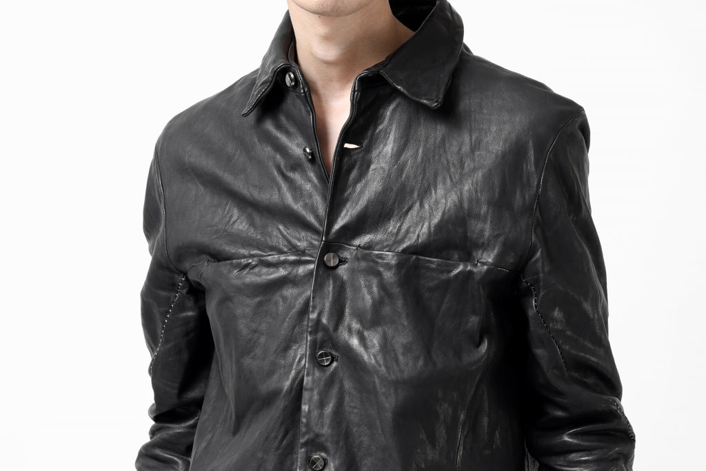 incarnation SHEEP LEATHER BD-SHIRT JACKET #2 / OBJECT DYED