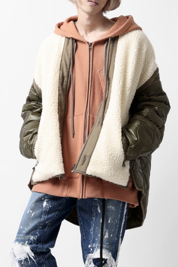 FACETASM ZIPPER SHERPA QUILTED LINER JACKET