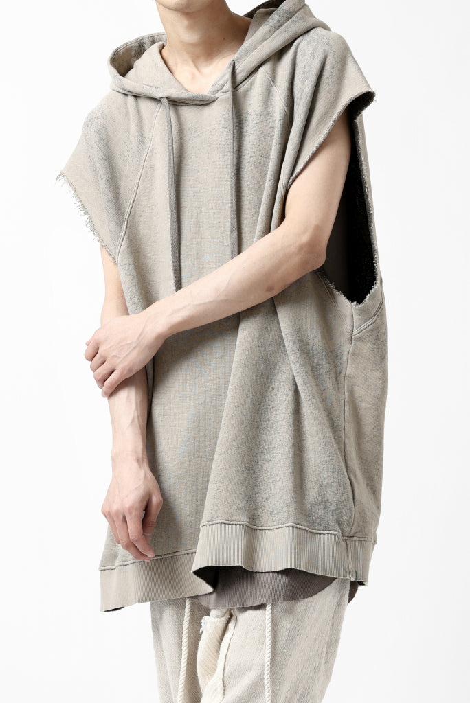 thomkrom SPLAY DYED SLEEVELESS HOODIE TOPS / FRENCH TERRY ORGANIC