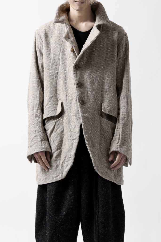 YUTA MATSUOKA semi-double jacket / knot yarn wool linen