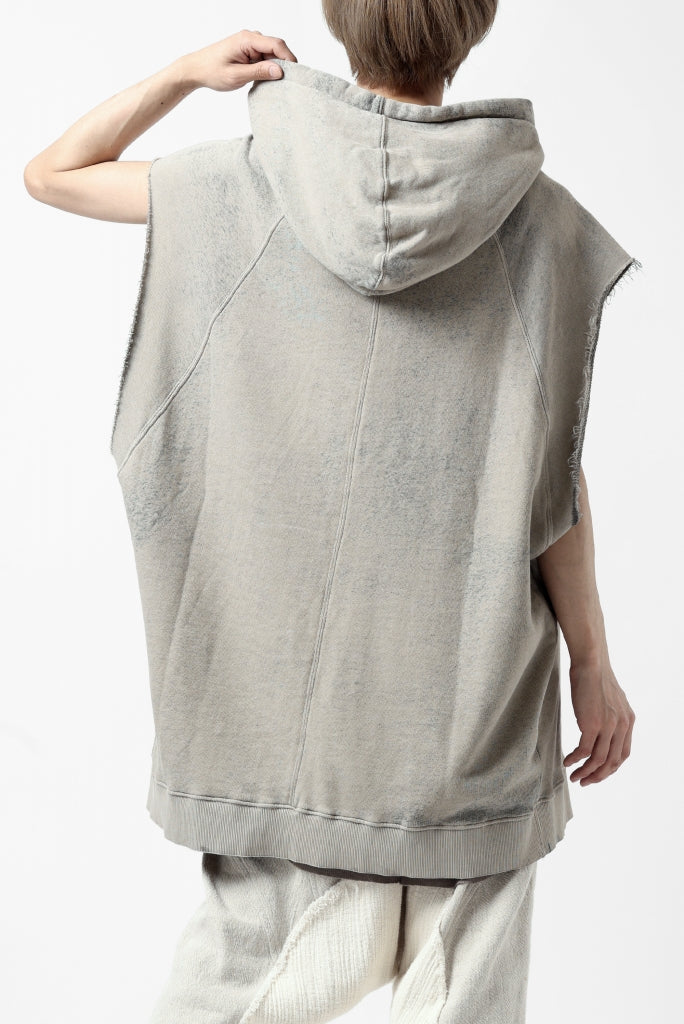 thomkrom SPLAY DYED SLEEVELESS HOODIE TOPS / FRENCH TERRY ORGANIC