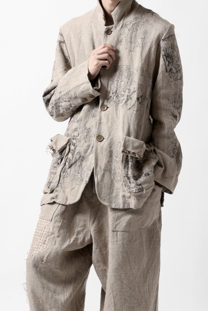 YUTA MATSUOKA 2B print jacket / safiran linen 