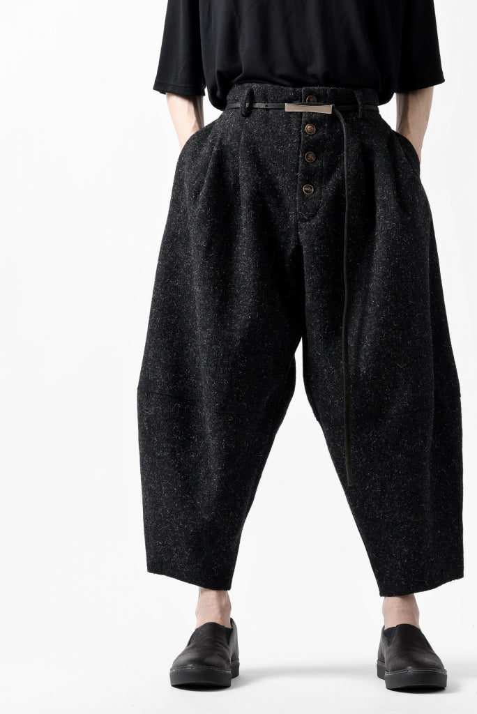 YUTA MATSUOKA wide taper cropped pants / british wool melton including kempi