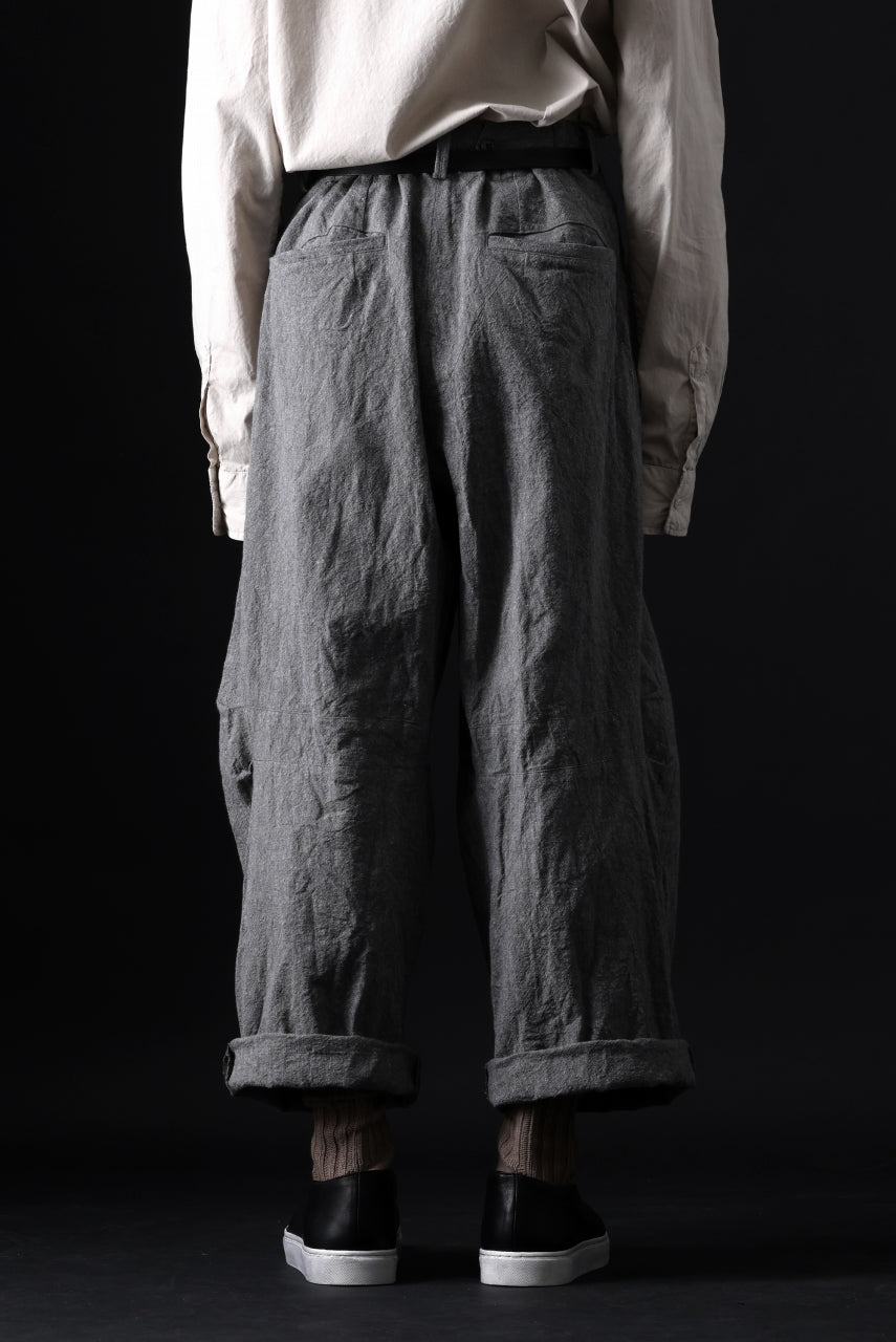 YUTA MATSUOKA tuck darts pants / washed chambray