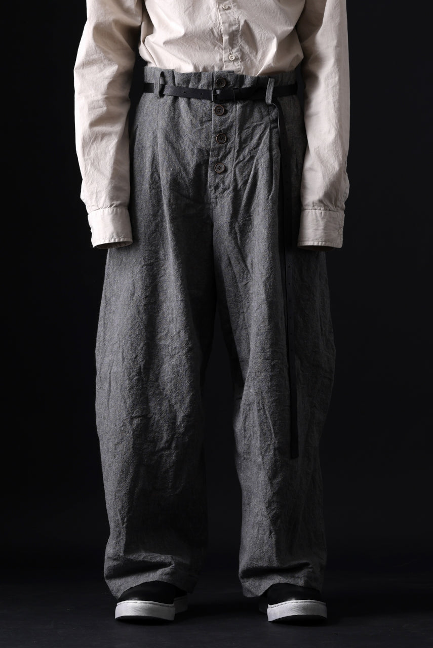 YUTA MATSUOKA tuck darts pants / washed chambray