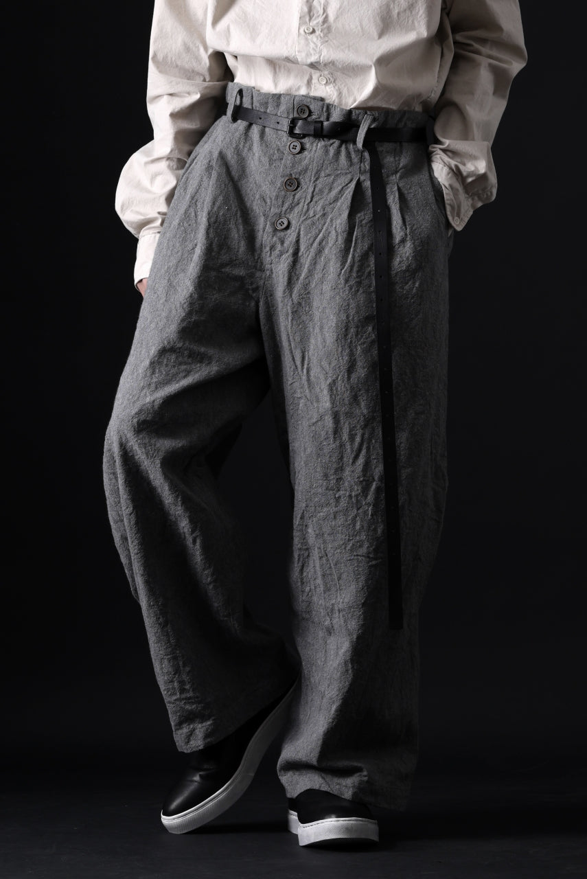 YUTA MATSUOKA tuck darts pants / washed chambray