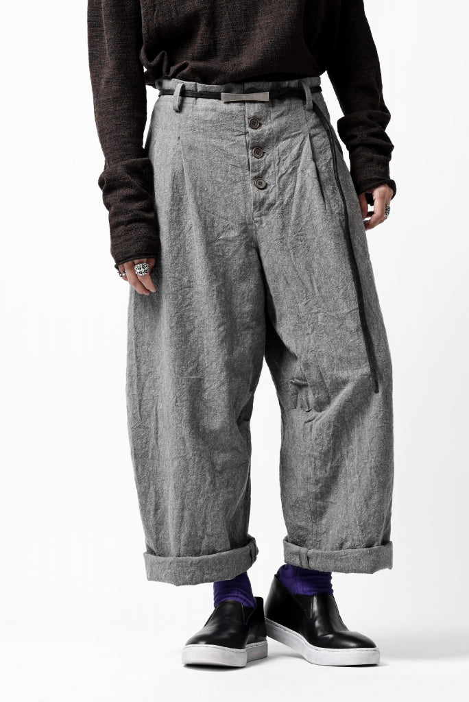 YUTA MATSUOKA tuck darts pants / washed chambray