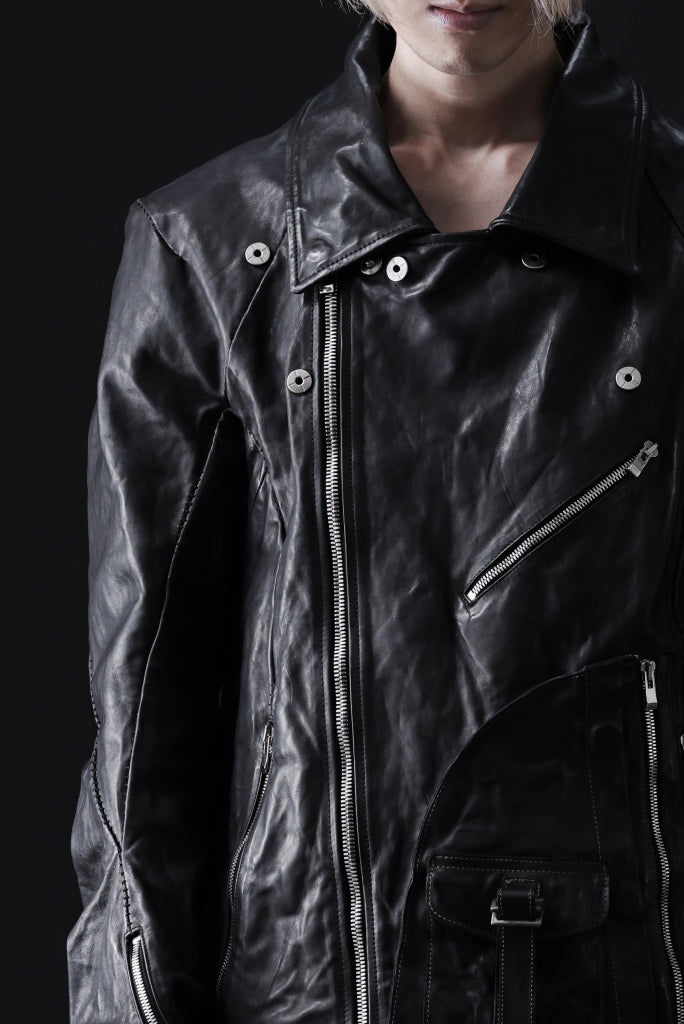 incarnation exclusive SOFT-FINISHED HORSE LEATHER DOUBLE BREAST MOTO JACKET MB-2 / OBJECT DYED