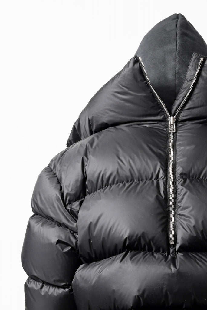 A.F ARTEFACT SHEEP SKIN LEATHER HIGH-NECK SHORT DOWN JACKET