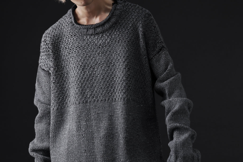 ISAMU KATAYAMA BACKLASH LOOSEY KNIT PULLOVER / PIGMENT PRINTED