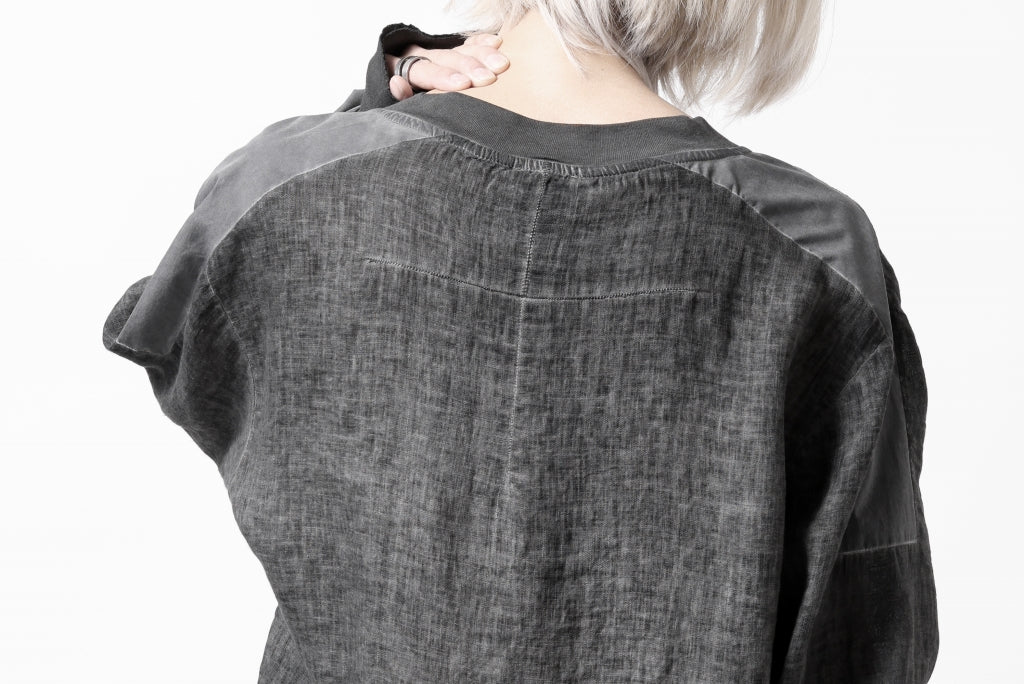 thom/krom DYEING BOMBER-SHIRT / LINEN+ELASTIC NYLON