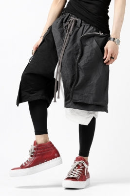 A.F ARTEFACT "COVER" SLASHED LAYER SHORTS