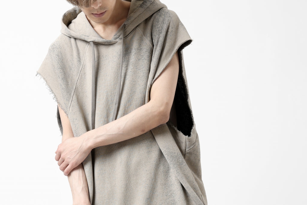 thomkrom SPLAY DYED SLEEVELESS HOODIE TOPS / FRENCH TERRY ORGANIC