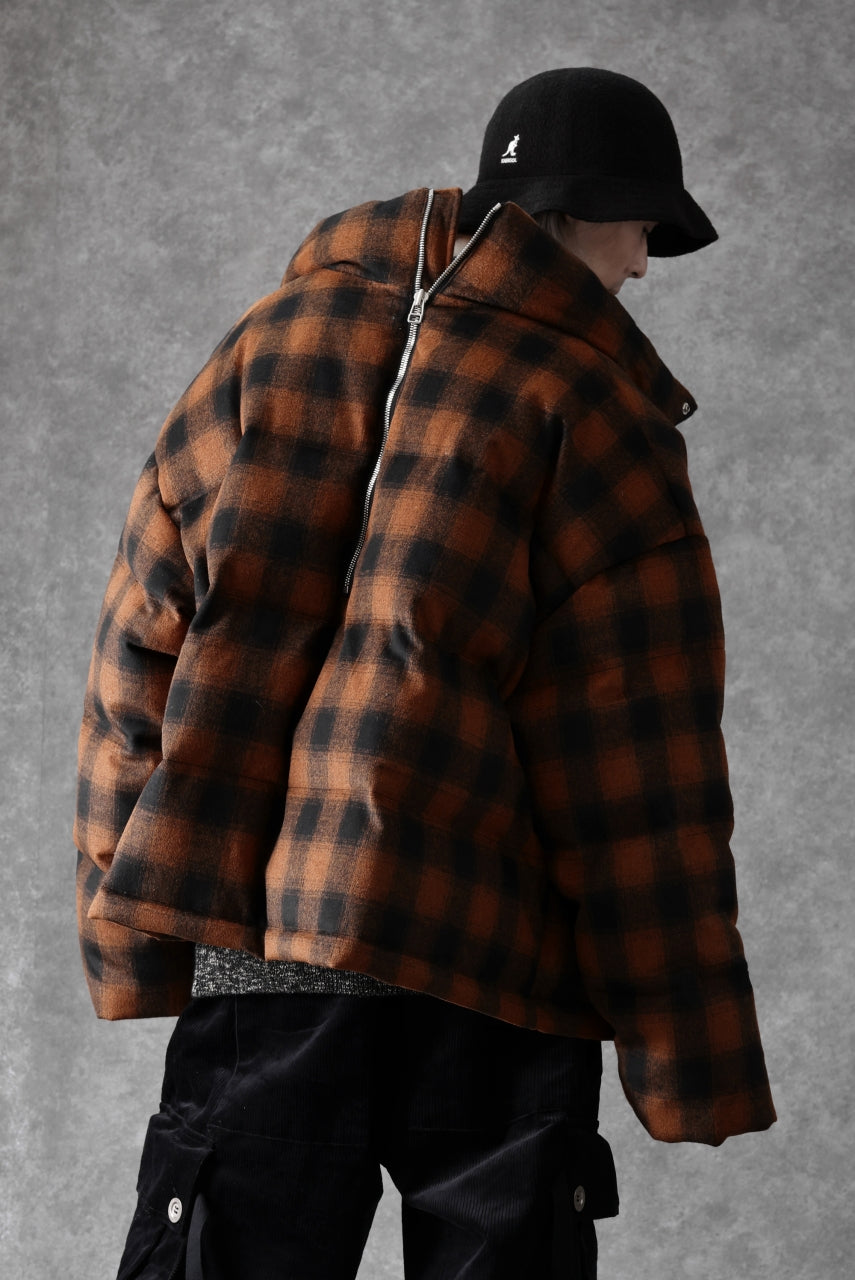A.F ARTEFACT HIGH NECK DOWN JACKET / OMBRE CHECK FLANNEL