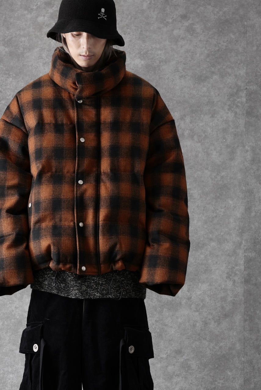 A.F ARTEFACT HIGH NECK DOWN JACKET / OMBRE CHECK FLANNEL