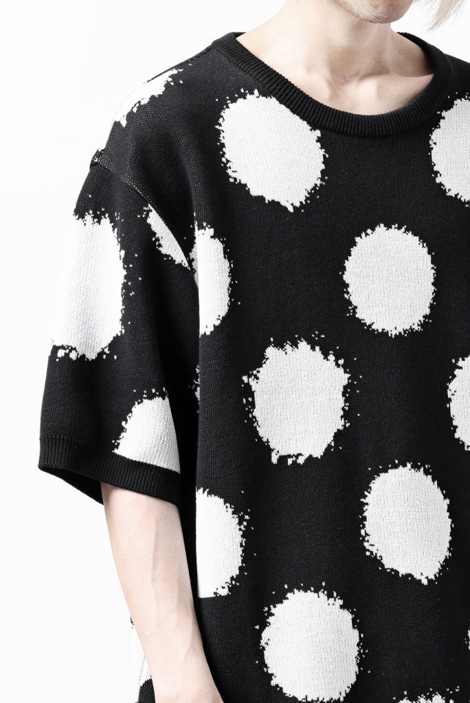 Y's.... HALF SLEEVE KNIT TOPS / DOTS JACQUARD