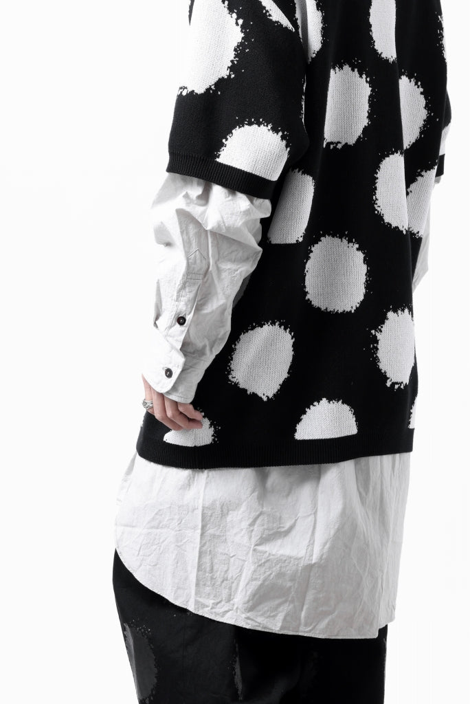 Y's.... HALF SLEEVE KNIT TOPS / DOTS JACQUARD