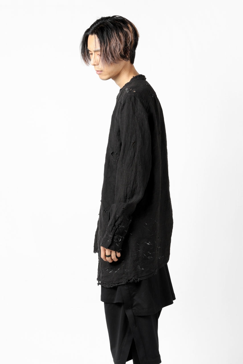 RESURRECTION x LOOM Re-production ASYMMETRY LINEN SHIRT