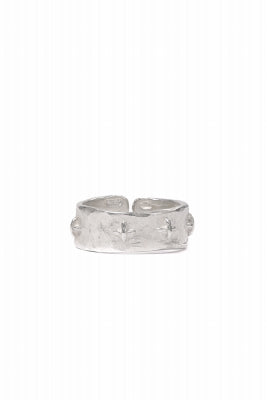 m.a+ silver stitched multiple cross ring / AG518/AG