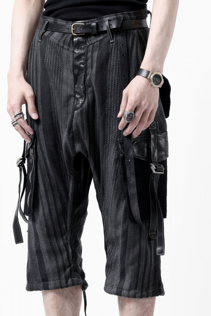 incarnation ARMY CARGO POCKET CROPPED PANT MP-1C / STRIPE + HORSE LEATHER