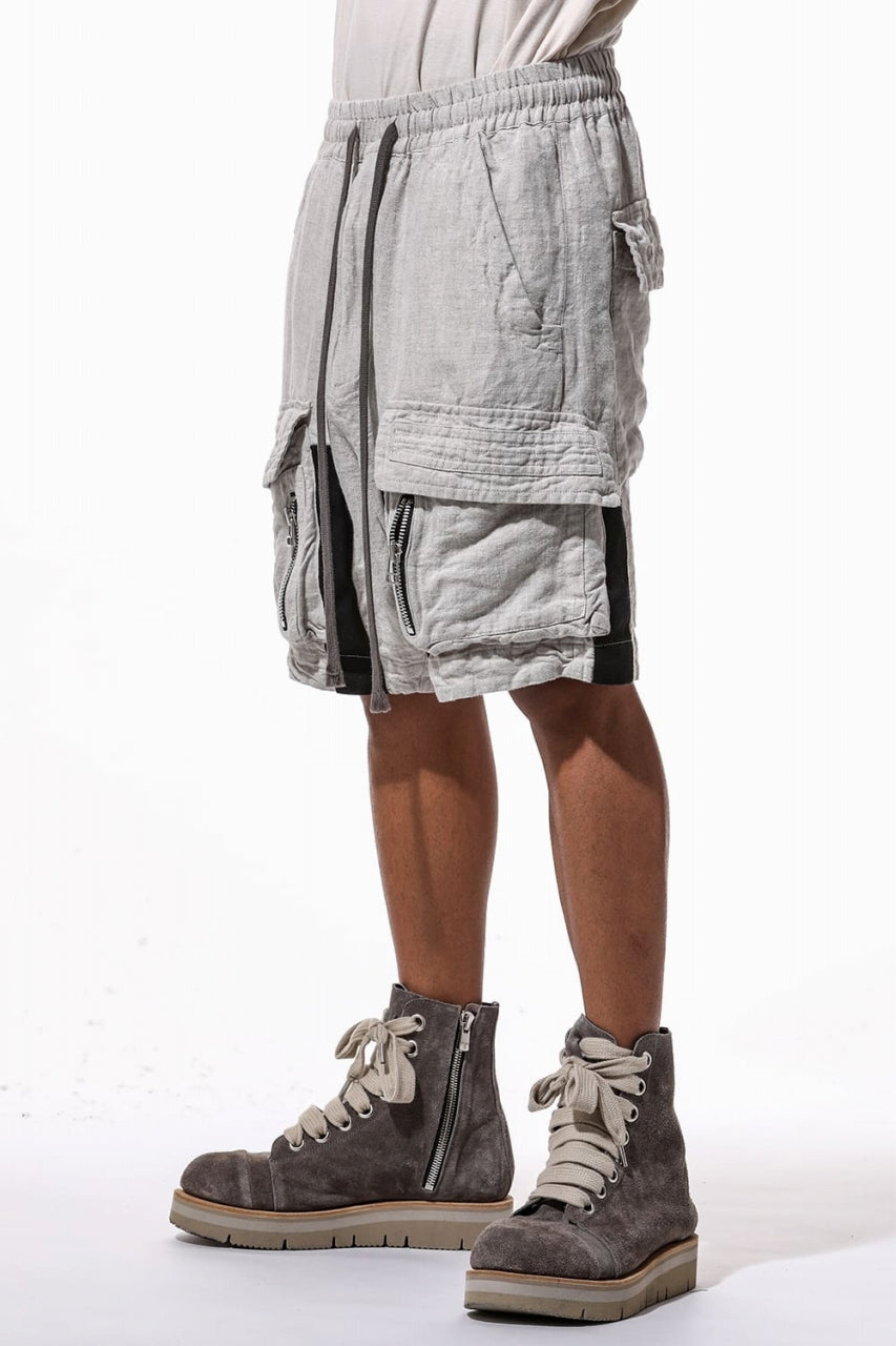 A.F ARTEFACT CARGO POCKET SARROUEL SHORTS / NATURAL LINEN