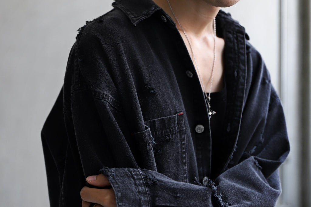 RESURRECTION HANDMADE distressed denim coverall shirt