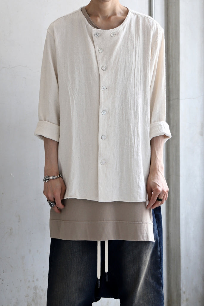 YUTA MATSUOKA round neck shirt / cotton silk nep viyella