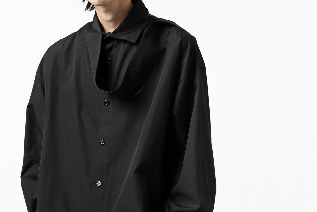 Y's HIGH-COLLAR LONG COAT / SOFT TWILL