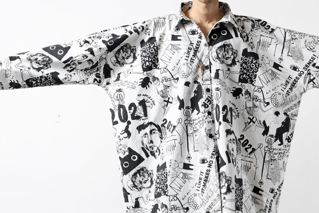 PAL OFFNER OVER SIZED SHIRT / SCRIBBLE PRINT