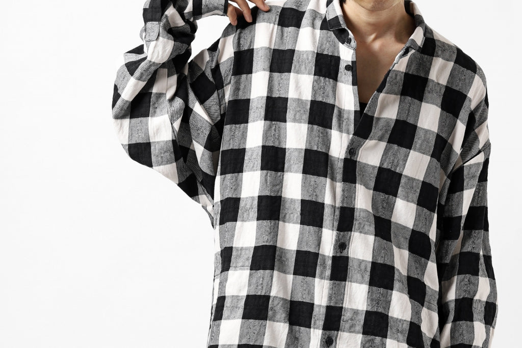 A.F ARTEFACT "cell" LONG GOWN CHECK SHIRT