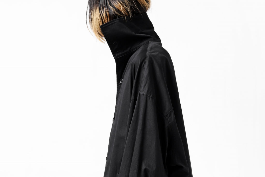 Y's HIGH-COLLAR LONG COAT / SOFT TWILL