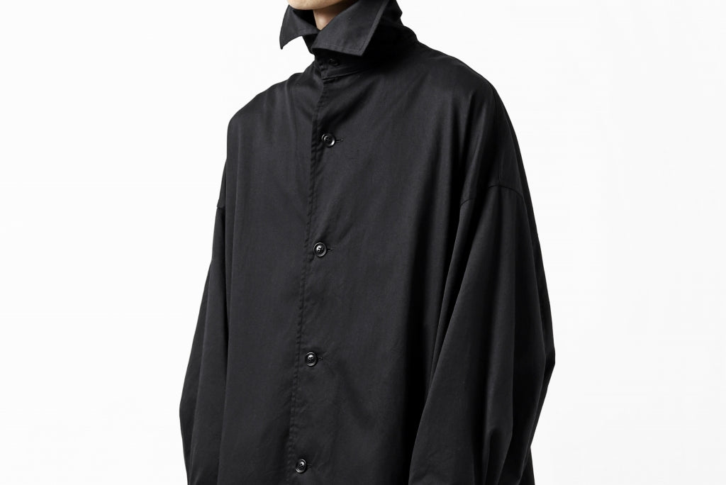 Y's HIGH-COLLAR LONG COAT / SOFT TWILL