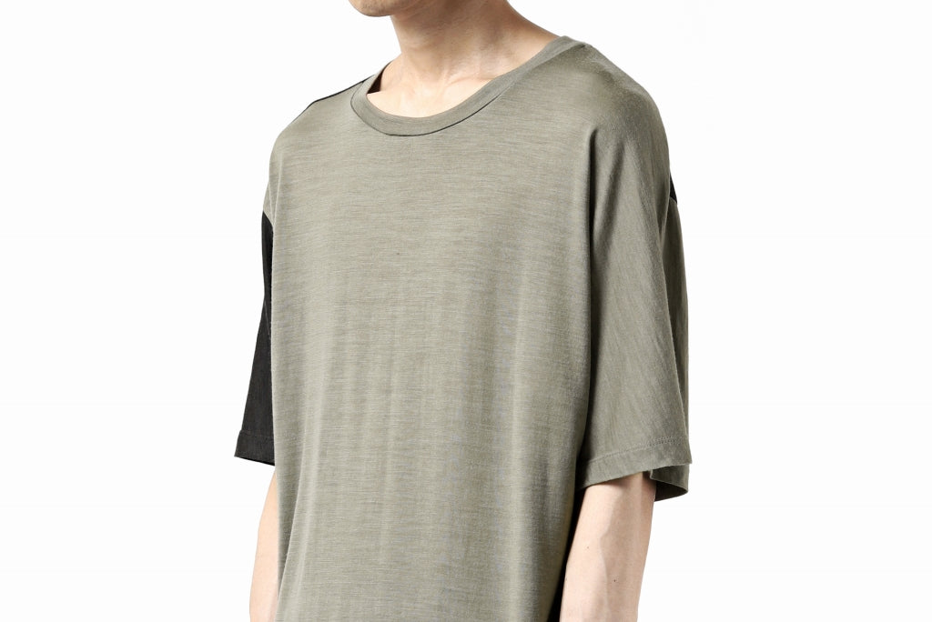 CAPERTICA ASYMMETRY BI COLOR TEE / SUPER120S WASHABLE WOOL