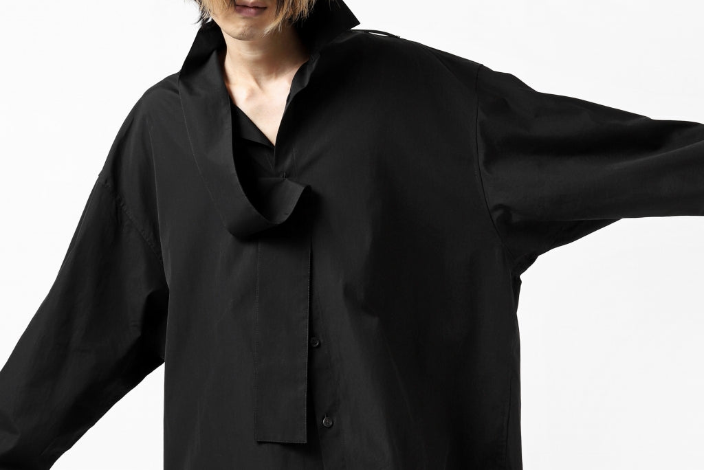 Y's HIGH-COLLAR LONG COAT / SOFT TWILL