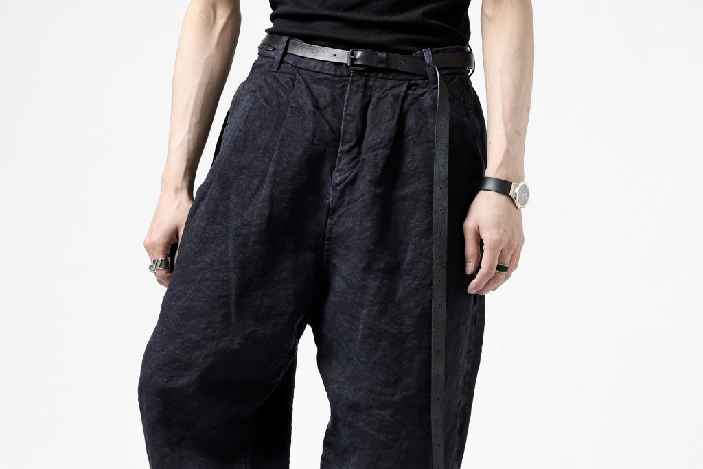 ISAMU KATAYAMA BACKLASH TAPERED TROUSERS / GARMENT NATURAL DYED LINEN CANVAS