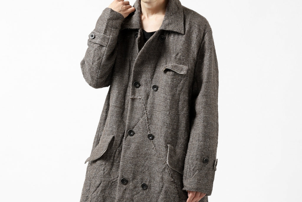 YUTA MATSUOKA double-breasted long coat / primitive wool