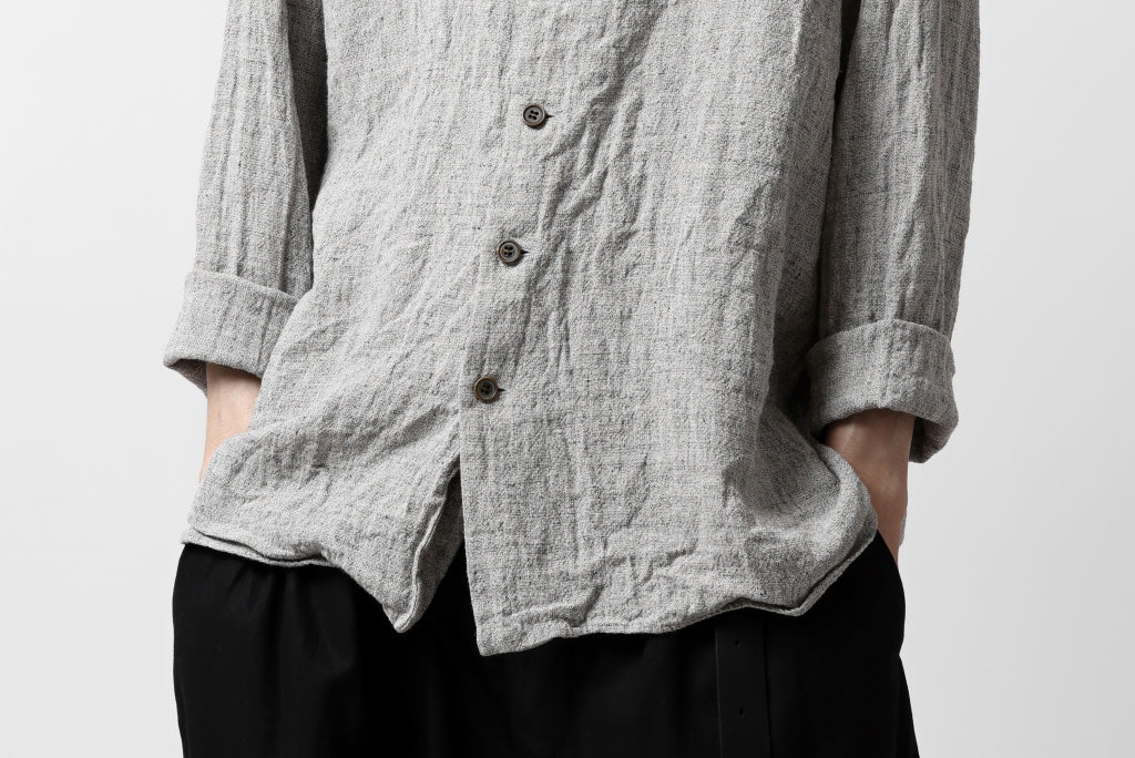 YUTA MATSUOKA round neck shirt / dead stock slab linen