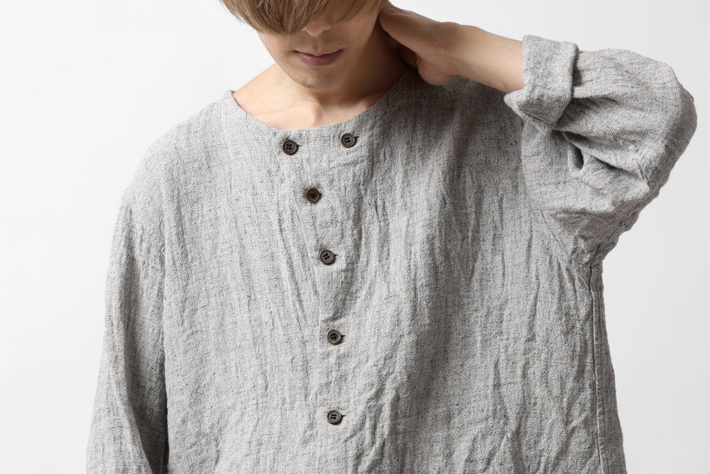 YUTA MATSUOKA round neck shirt / dead stock slab linen