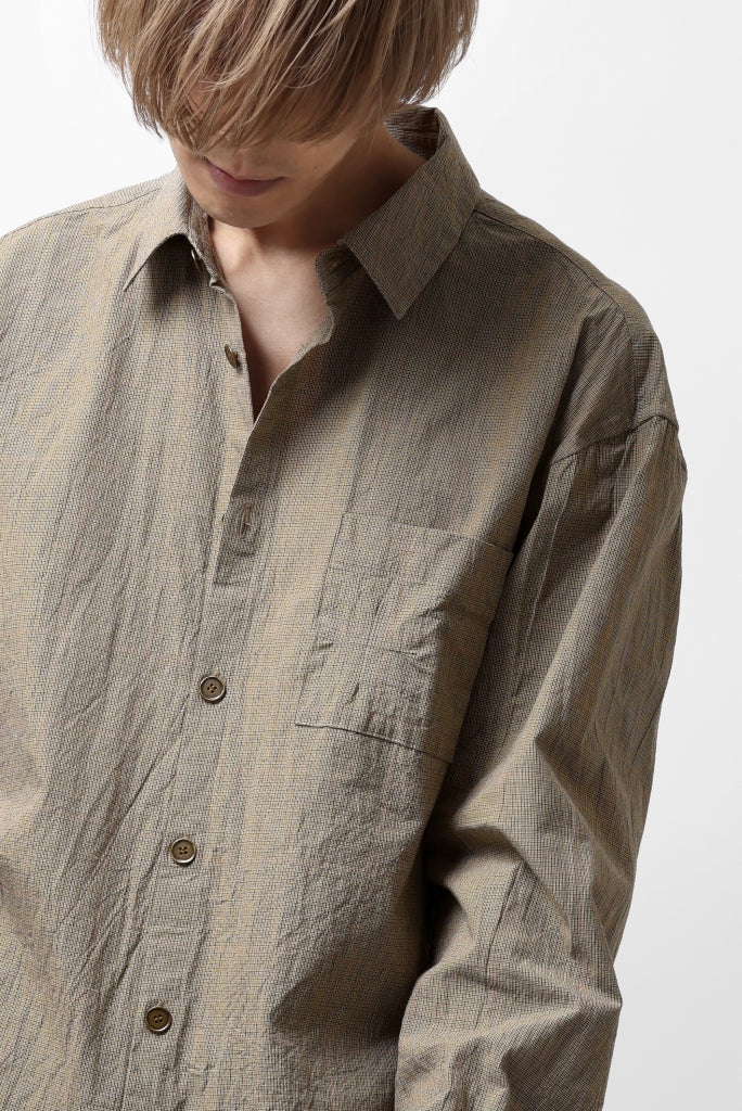YUTA MATSUOKA exclusive plain shirt / organic cotton washer check