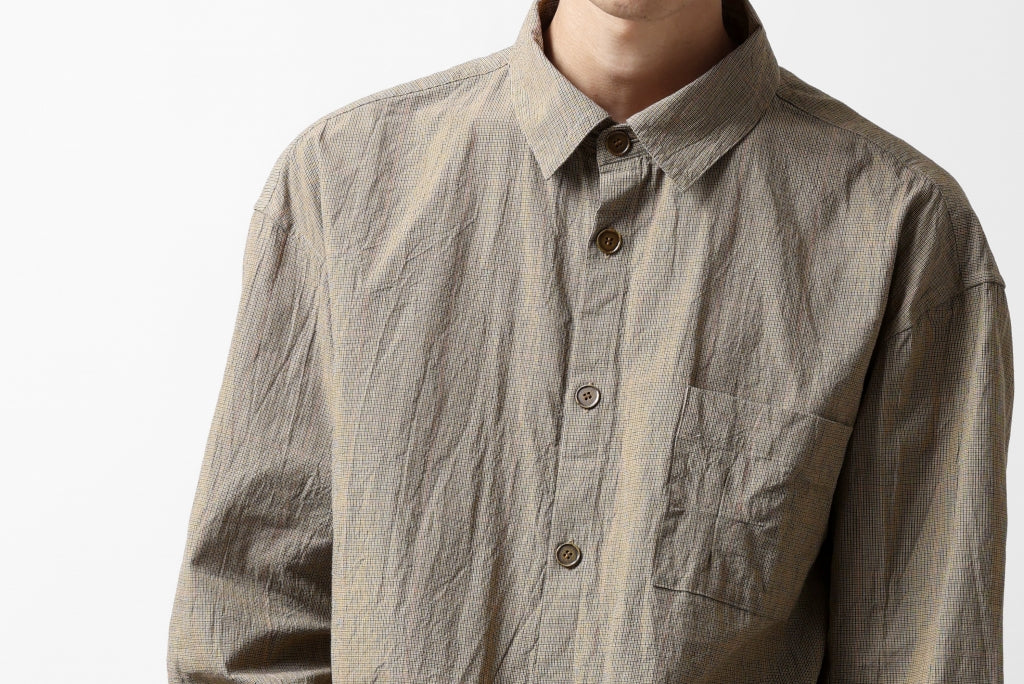 YUTA MATSUOKA exclusive plain shirt / organic cotton washer check