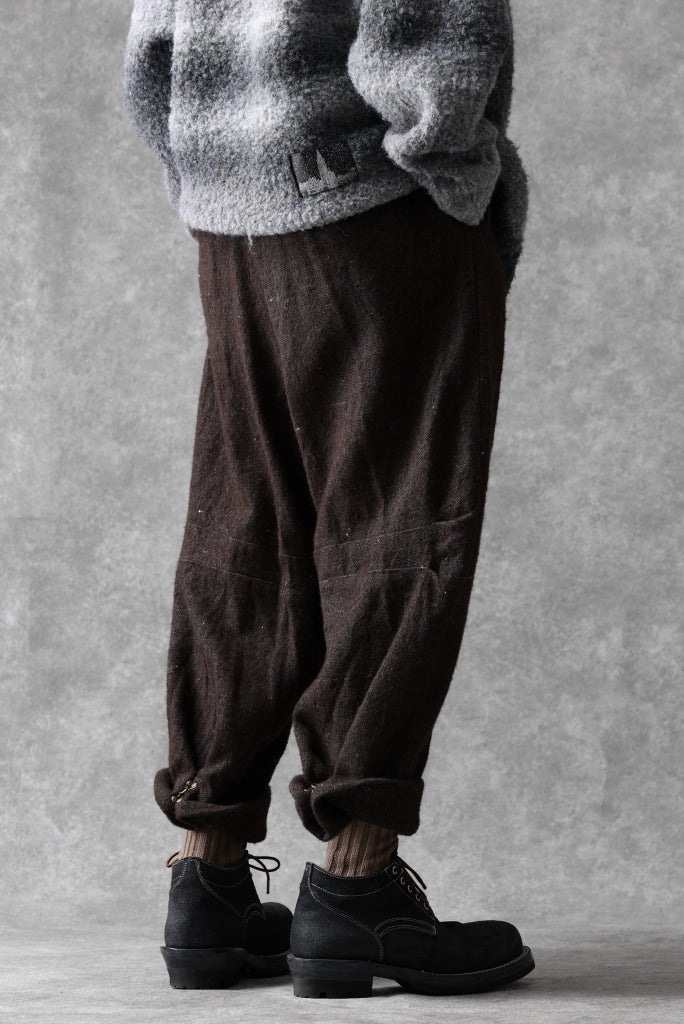 YUTA MATSUOKA 2tucks wide trousers / natural wool linen