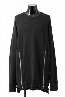 A.F ARTEFACT LAYERED ZIP PULLOVER / COTTON KNIT+JERSEY