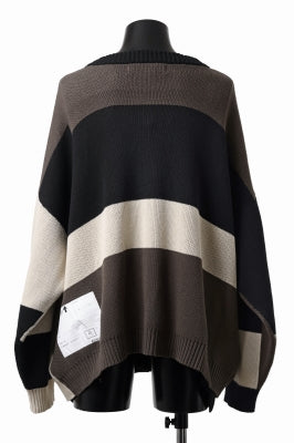 A.F ARTEFACT BLOCK-PANEL COTTON KNIT CARDIGAN