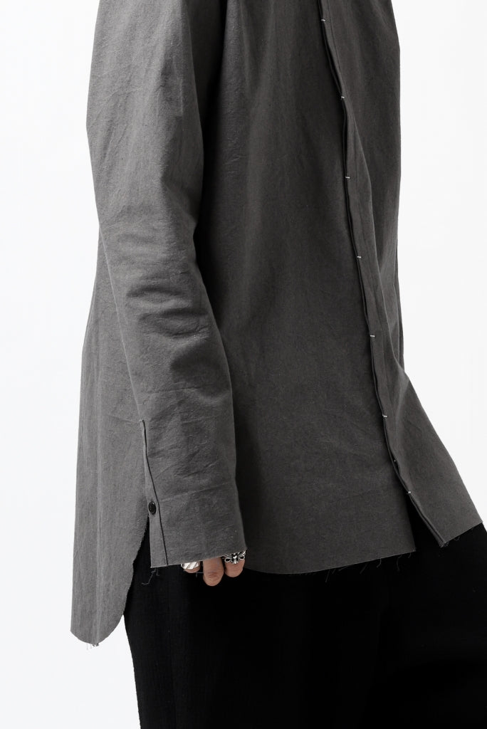 ierib slit middle shirt / boiled waxy cotton