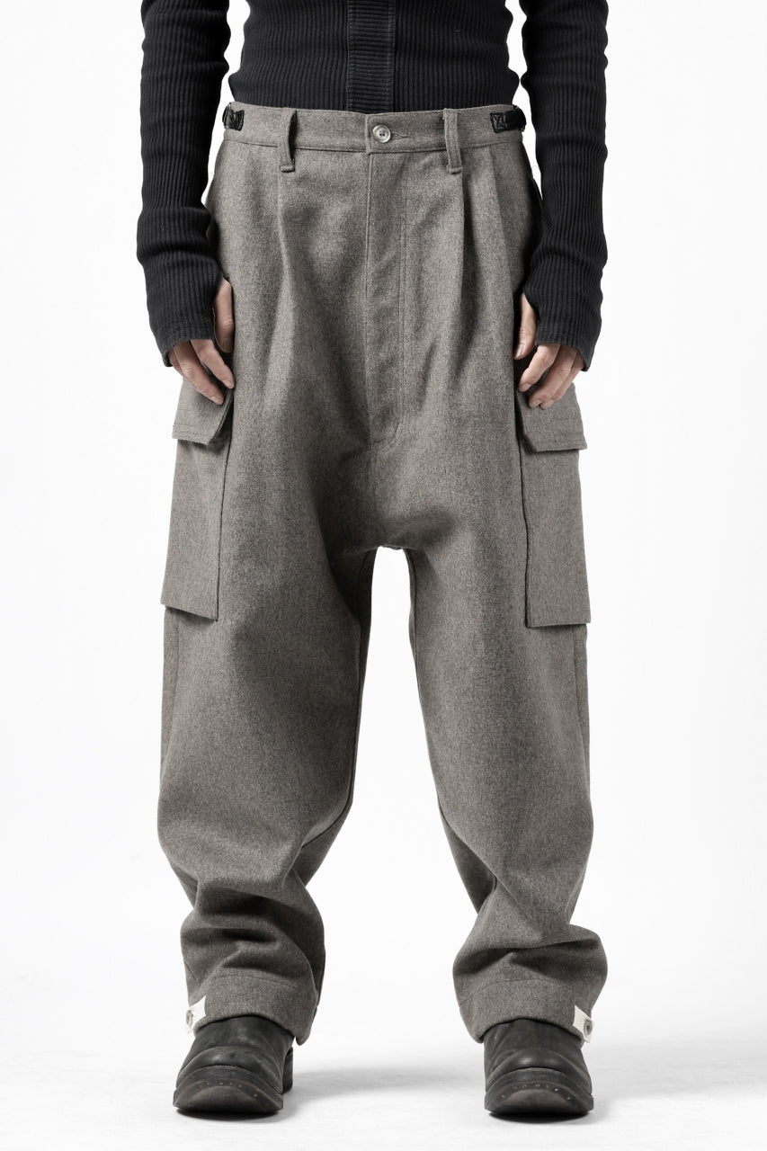 通常在庫品 cashmere wool flannel tuck wide pants | www